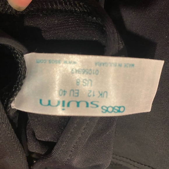 ASOS Maternity Black Swimwear Tankini 2 Piece Size 8 - Picture 7 of 7